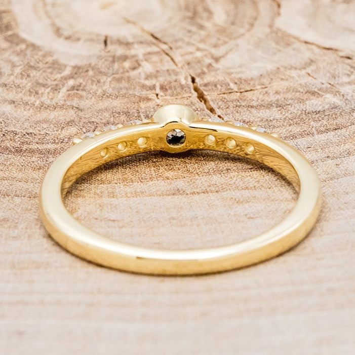 ROUND CUT MOONSTONE STACKING BAND WITH DIAMOND ACCENTS-5