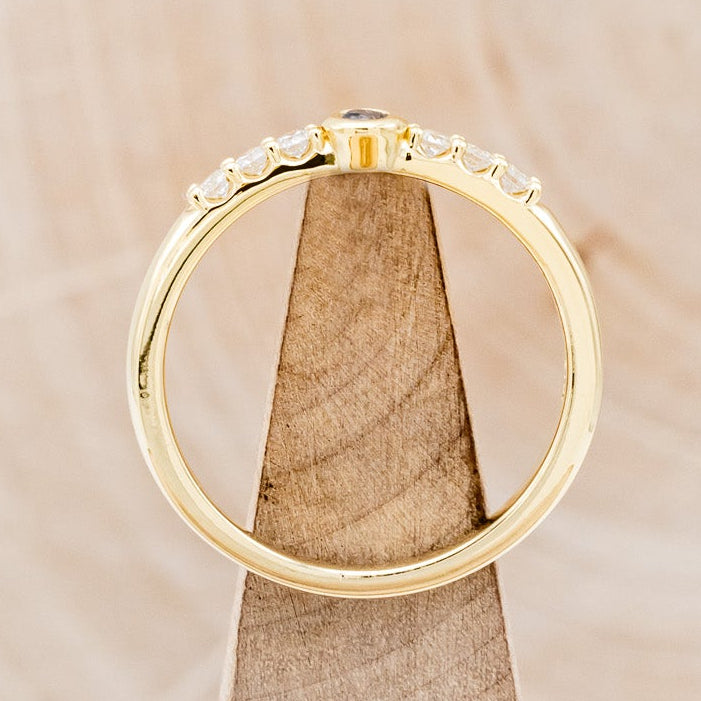 ROUND CUT MOONSTONE STACKING BAND WITH DIAMOND ACCENTS-6