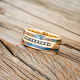 "RYDER" - BLACK DIAMONDS & PATINA COPPER INLAYS WEDDING BAND