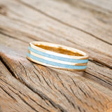 "RYDER" - TURQUOISE WEDDING RING FEATURING A 14K GOLD BAND-2