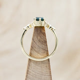 "SAGE" - OVAL CUT MOSS AGATE ENGAGEMENT RING WITH DIAMOND ACCENTS