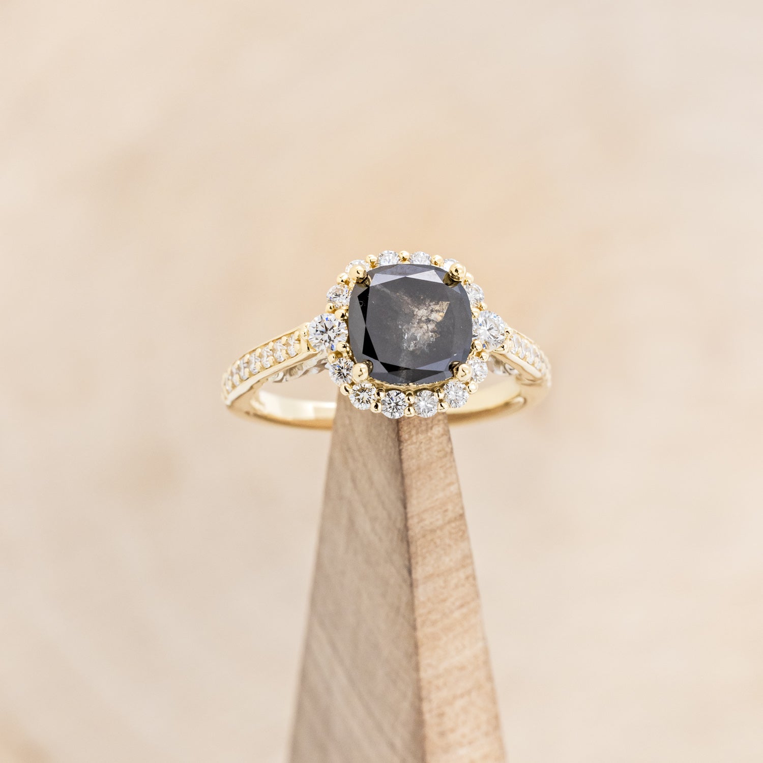 "OPHELIA" - ENGAGEMENT RING WITH DIAMOND HALO & ACCENTS - MOUNTING ONLY - SELECT YOUR OWN STONE-8