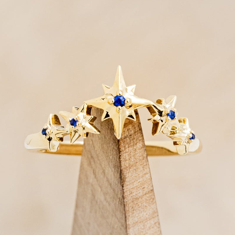 "SIDRA" - TOI ET MOI ROUND OREGON SUNSTONE ENGAGEMENT RING WITH A CRESCENT MOON MOISSANITE ACCENT & TRACER-13