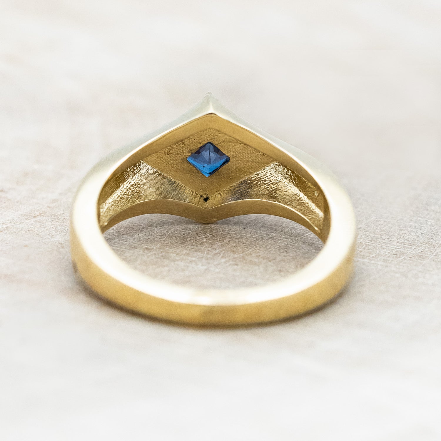 "AMORE" - KITE CUT LAB-GROWN ALEXANDRITE SIGNET ENGAGEMENT RING-Staghead Designs