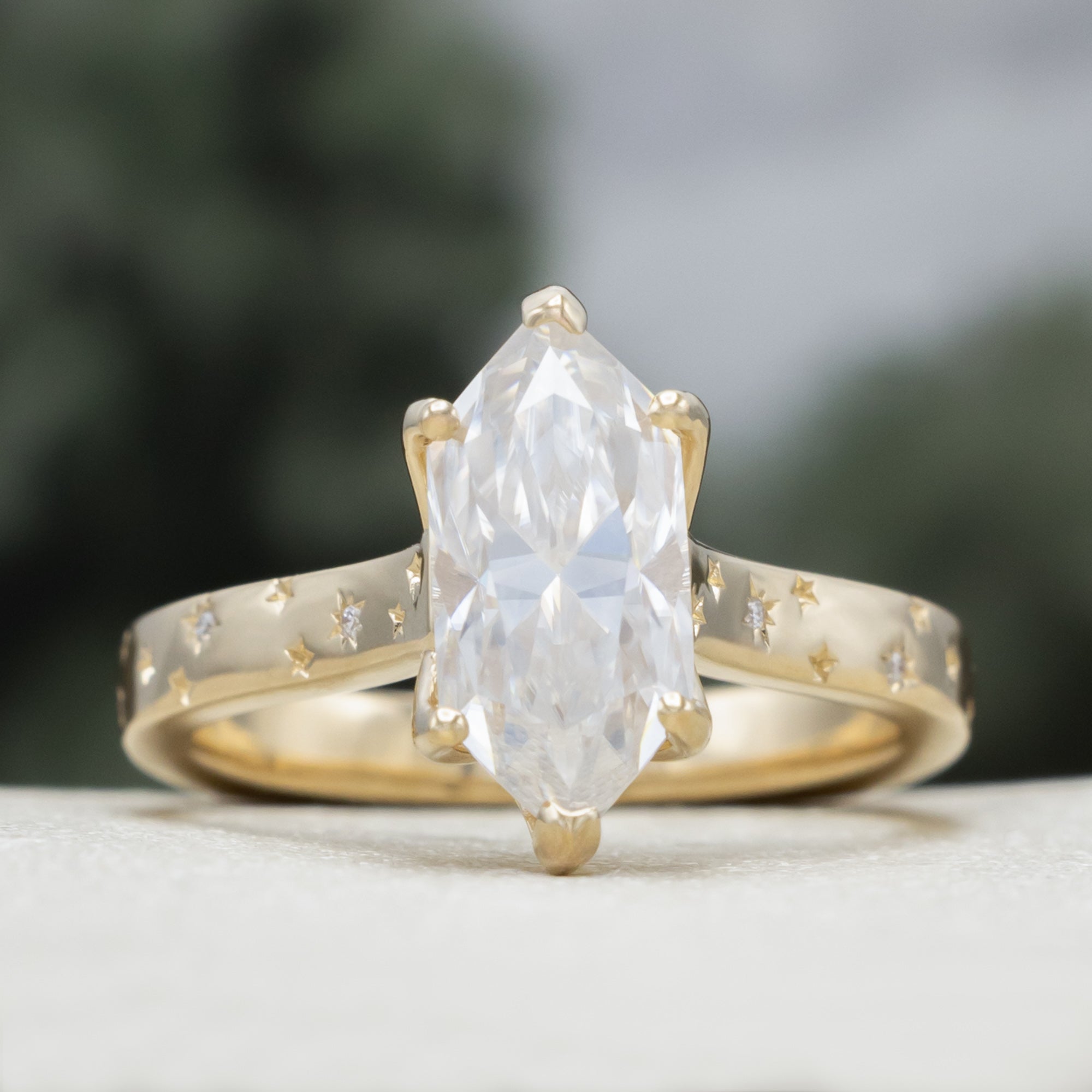 "Sirius" - Dutch Marquise Cut Moissanite Engagement Ring With A European Shank-Staghead Designs