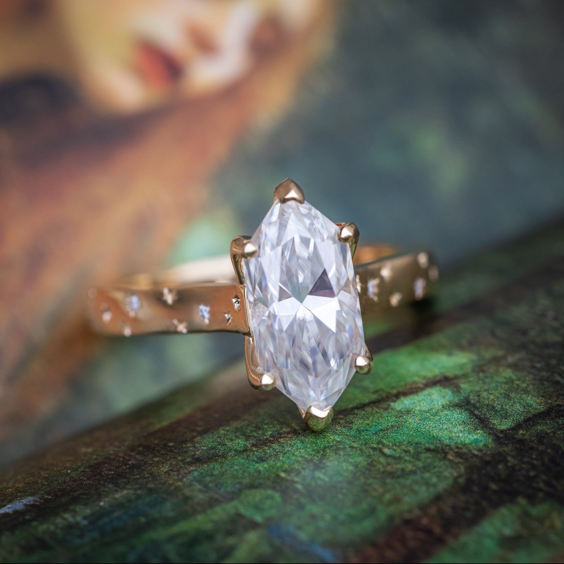 "Sirius" - Dutch Marquise Cut Moissanite Engagement Ring With A European Shank-Staghead Designs