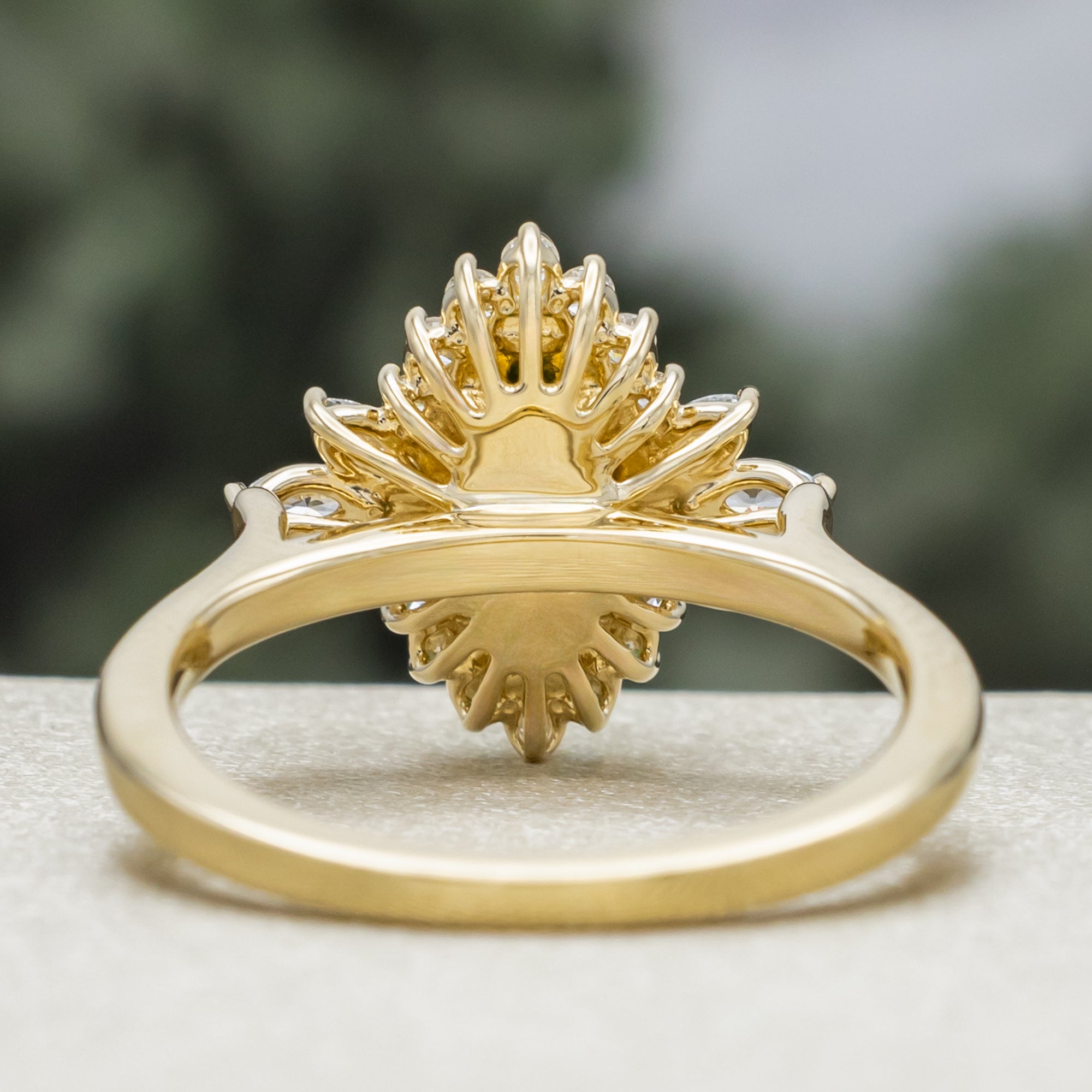 "SKYLAR" - MARQUISE CUT LAB-GROWN EMERALD ENGAGEMENT RING WITH DIAMOND HALO-Staghead Designs