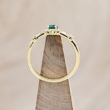 "STARLA" - ROUND CUT LAB-GROWN EMERALD ENGAGEMENT RING WITH STARBURST DIAMOND HALO-Staghead Designs