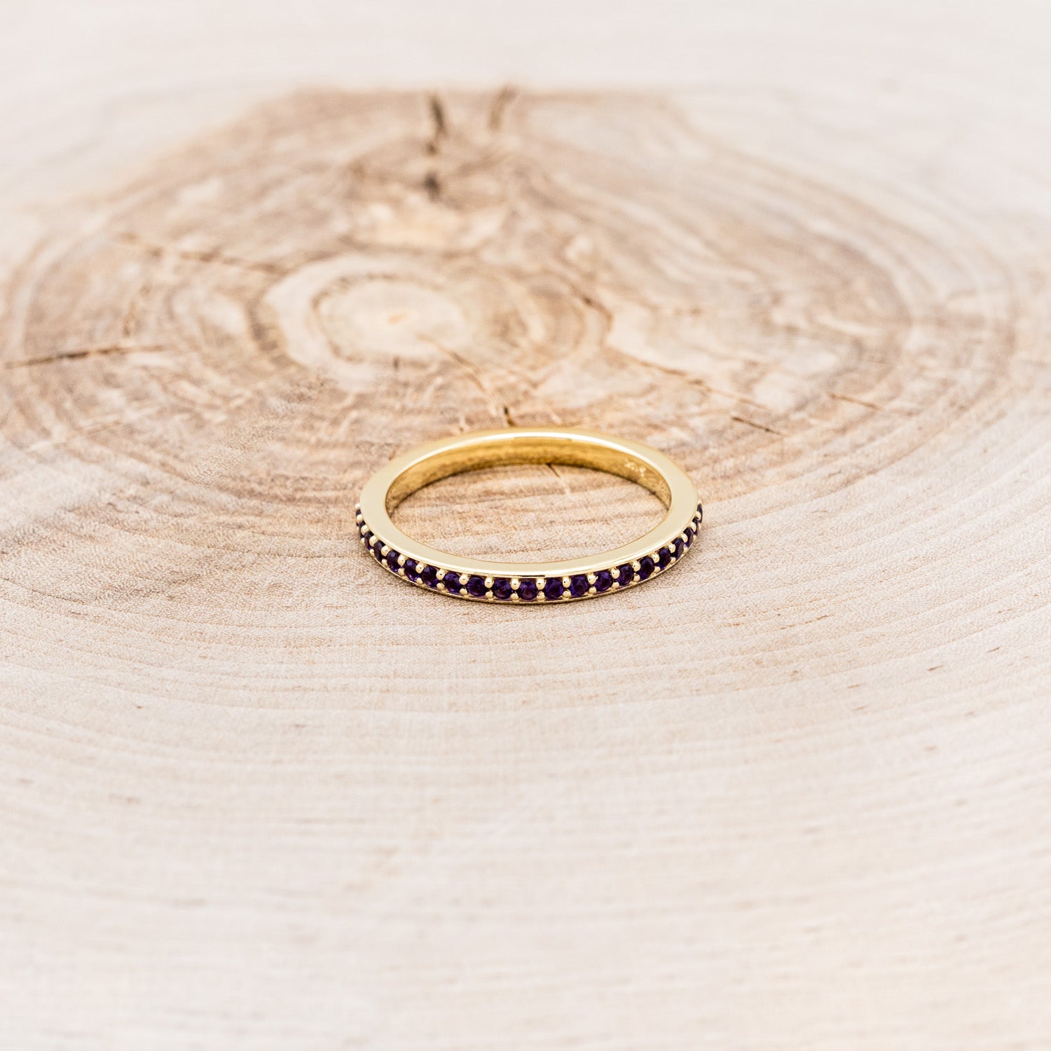 "STELLA" - AMETHYST STACKING WEDDING BAND-4