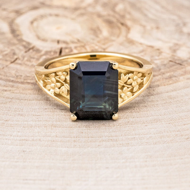 "ALARA" - FLOWER FILIGREE ACCENTED STYLE ENGAGEMENT RING - MOUNTING ONLY - SELECT YOUR OWN STONE-Staghead Designs