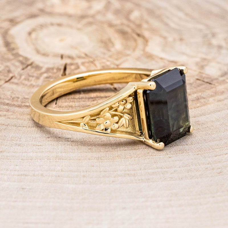 "ALARA" - FLOWER FILIGREE ACCENTED STYLE ENGAGEMENT RING - MOUNTING ONLY - SELECT YOUR OWN STONE-Staghead Designs