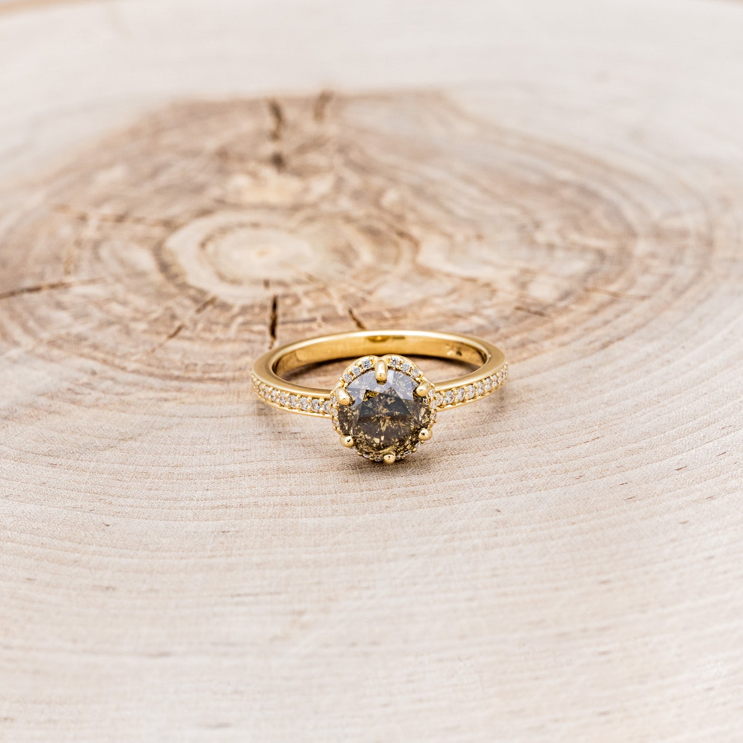 "ROSALIE" - ENGAGEMENT RING WITH DIAMOND HALO & ACCENTS - MOUNTING ONLY - SELECT YOUR OWN STONE-5