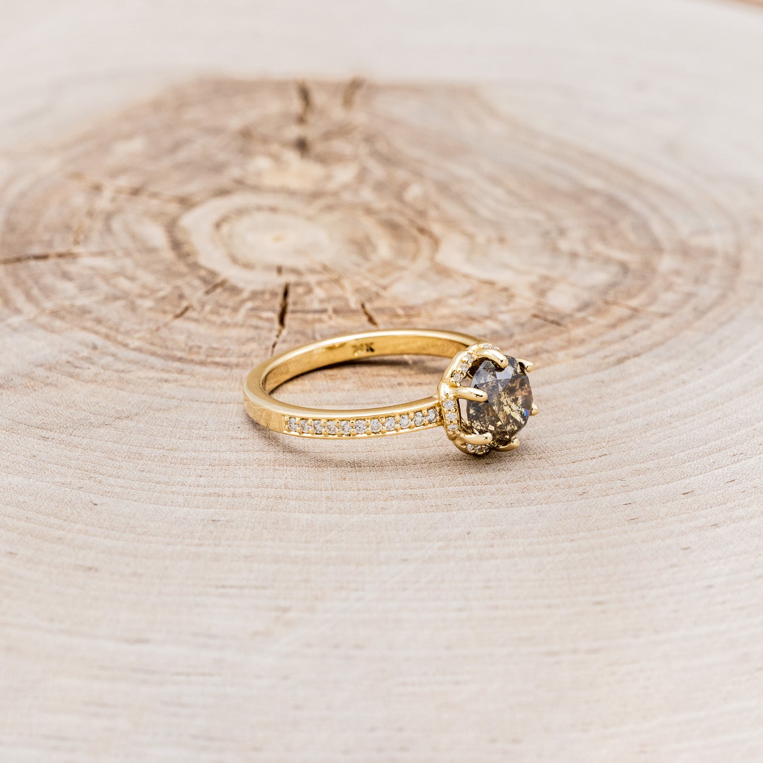 "ROSALIE" - ENGAGEMENT RING WITH DIAMOND HALO & ACCENTS - MOUNTING ONLY - SELECT YOUR OWN STONE-3