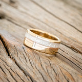 "TANNER" -DIAMOND DUST & 14K GOLD INLAY WEDDING BAND-2