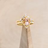 "TREVA" - OVAL MORGANITE ENGAGEMENT RING WITH DIAMOND ACCENTS & "MELODY" TRACER-19