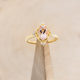 "TREVA" - OVAL MORGANITE ENGAGEMENT RING WITH DIAMOND ACCENTS & "MELODY" TRACER-25