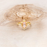 "TREVA" - OVAL MORGANITE ENGAGEMENT RING WITH DIAMOND ACCENTS & "MELODY" TRACER-28