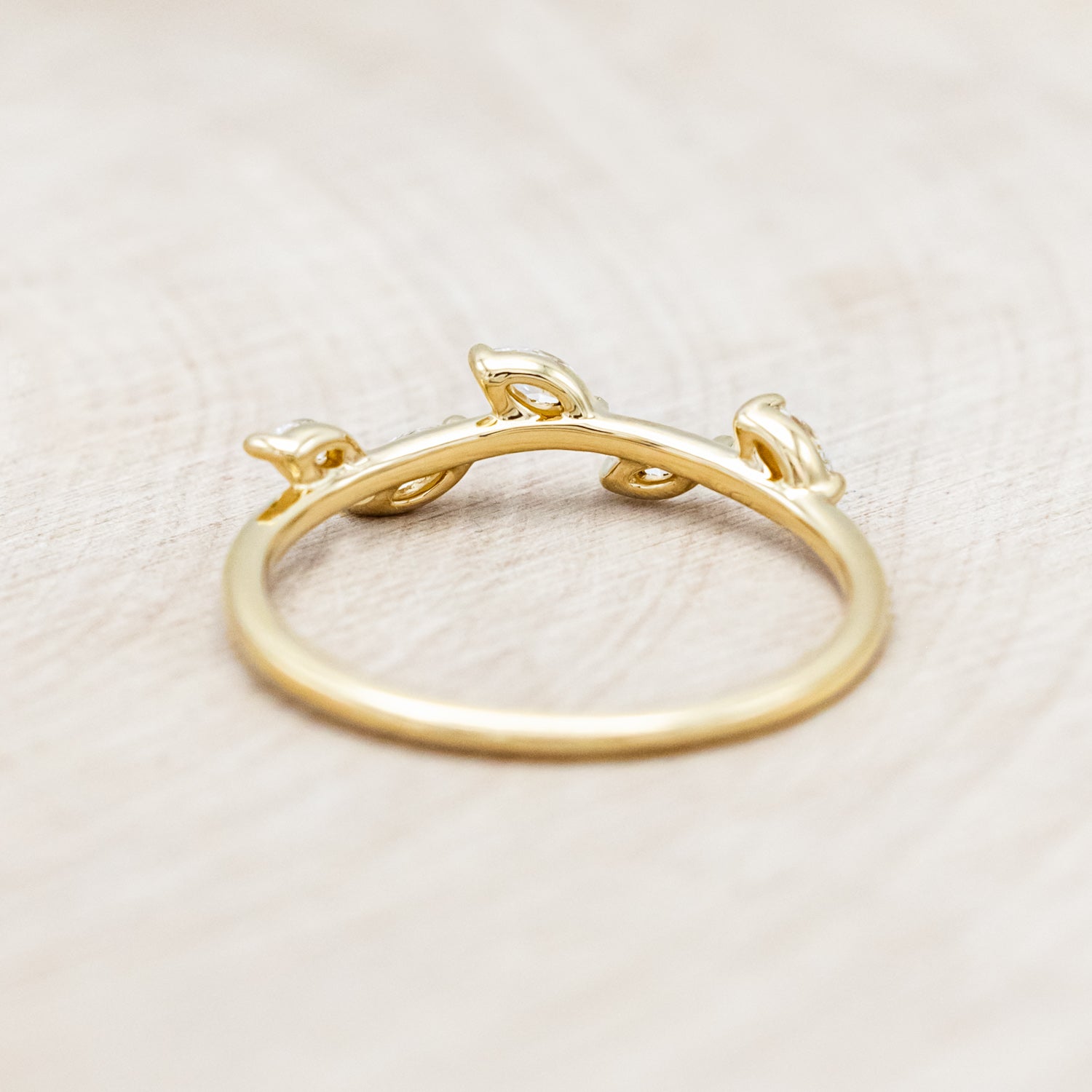 "TULIP" - MARQUISE MOISSANITE ENGAGEMENT RING WITH "IDHAL" DIAMOND STACKING BAND-Staghead Designs