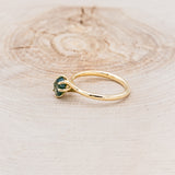 "TULIP" - DIAGONAL SET OVAL MOSS AGATE SOLITAIRE ENGAGEMENT RING-3