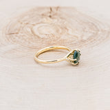 "TULIP" - DIAGONAL SET OVAL MOSS AGATE SOLITAIRE ENGAGEMENT RING
