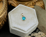 BEZEL SET ROUND PENDANT WITH YOUR CHOICE OF MOSS AGATE, MOONSTONE, LAPIS LAZULI, OR TURQUOISE-6