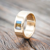 TURQUOISE, GOLD NUGGETS & DIAMOND DUST WEDDING BAND