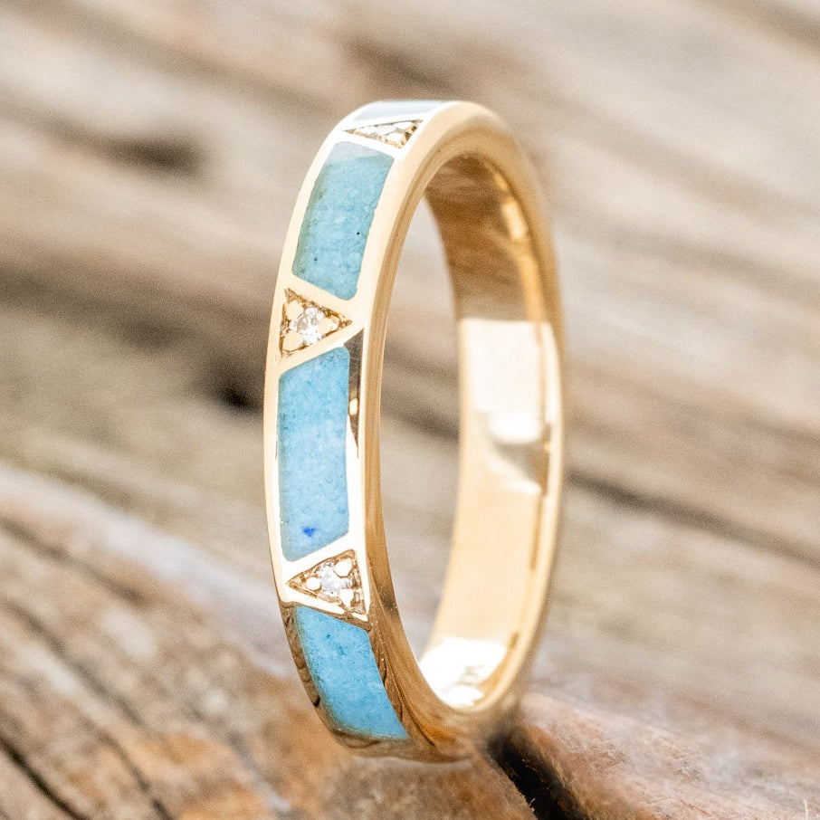 TURQUOISE STACKER WITH DIAMOND ACCENTS-10