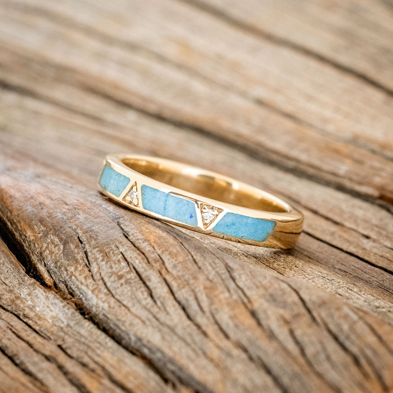TURQUOISE STACKER WITH DIAMOND ACCENTS