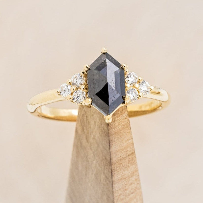 "OCTAVIA" - ENGAGEMENT RING WITH DIAMOND ACCENTS - MOUNTING ONLY - SELECT YOUR OWN STONE