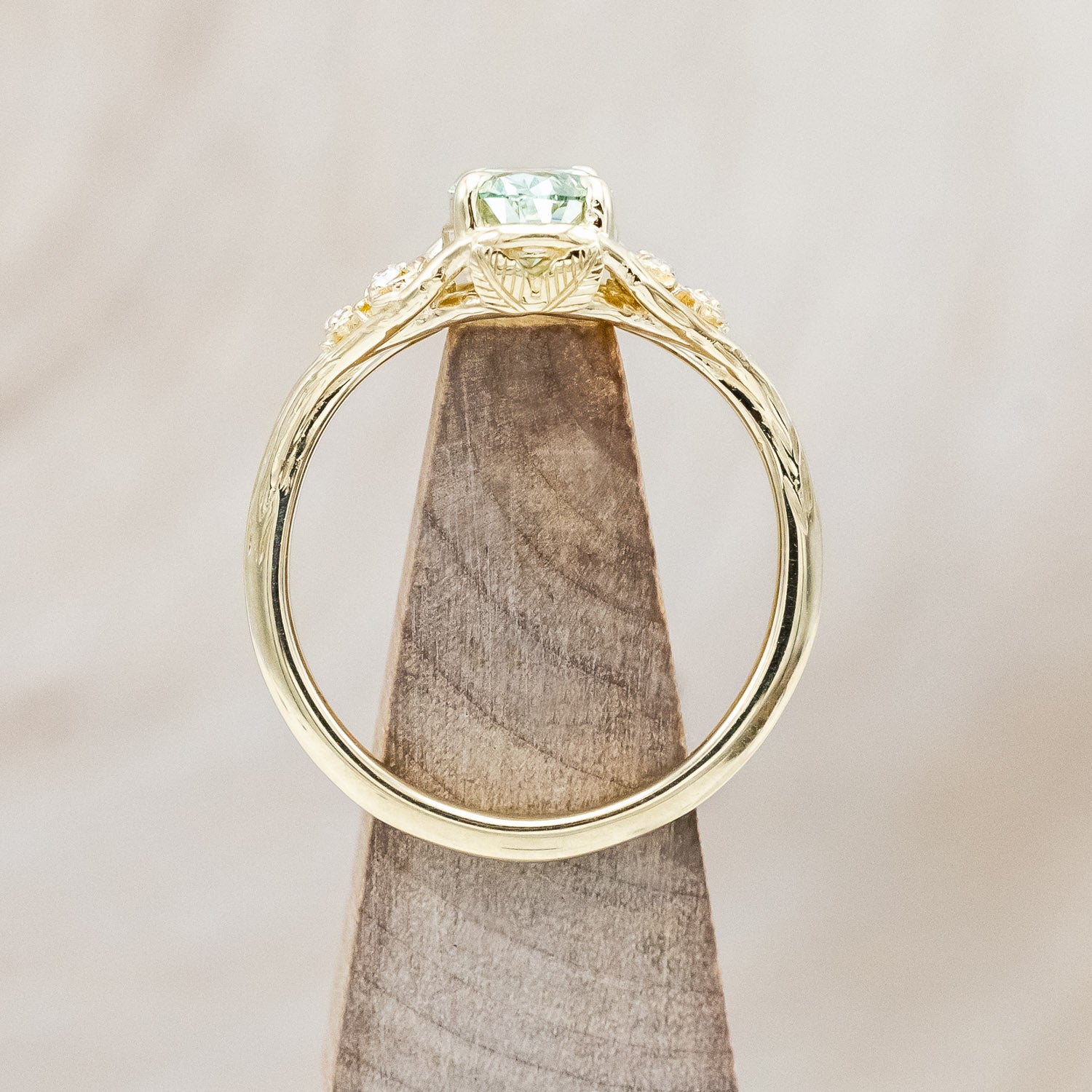 "THORNE" - FLORAL-STYLE ENGAGEMENT RING WITH ROSE DIAMOND ACCENTS - MOUNTING ONLY - SELECT YOUR OWN STONE-Staghead Designs