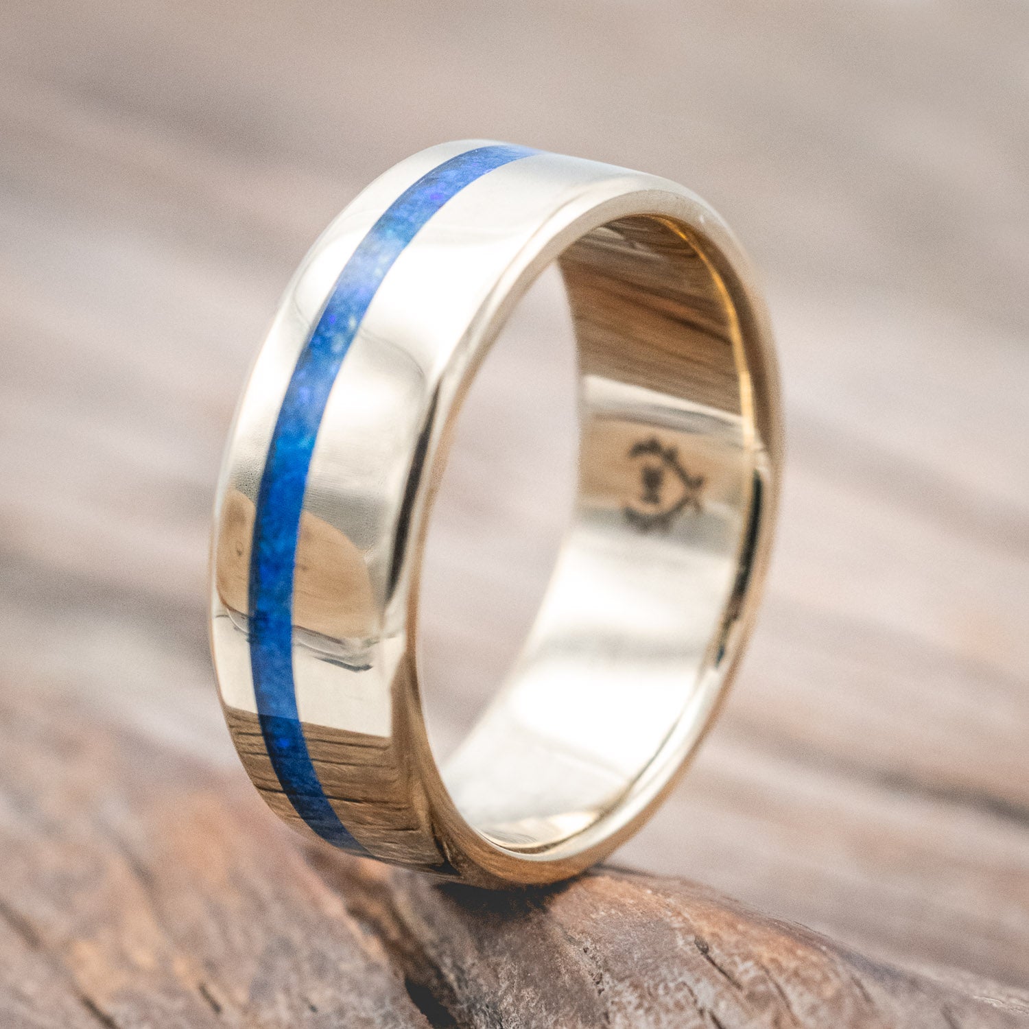 "VERTIGO" - BLUE OPAL WEDDING BAND-Staghead Designs