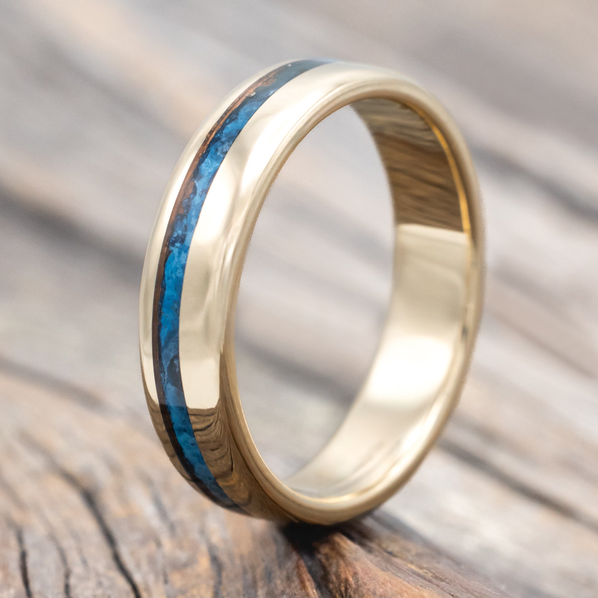 "VERTIGO" - OFFSET PATINA COPPER WEDDING BAND-Staghead Designs