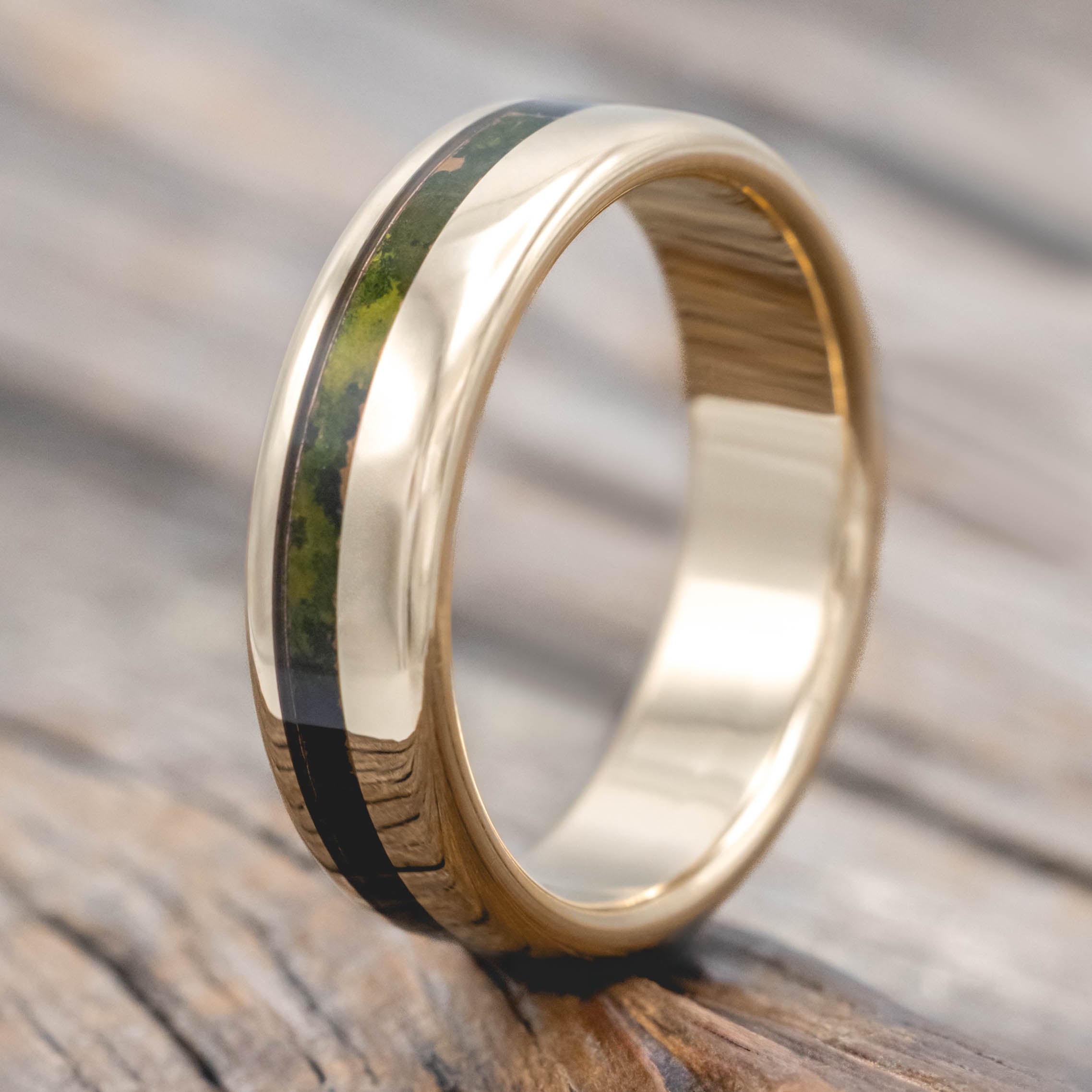 "VERTIGO" - MOSSY PATINA COPPER WEDDING BAND-Staghead Designs