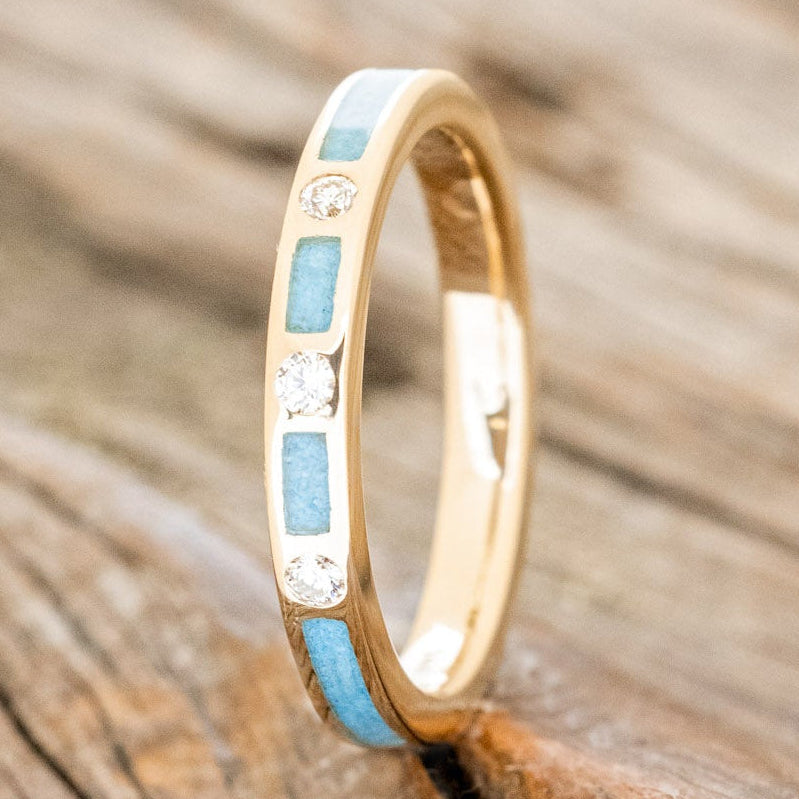 TURQUOISE & DIAMONDS STACKING BAND-7