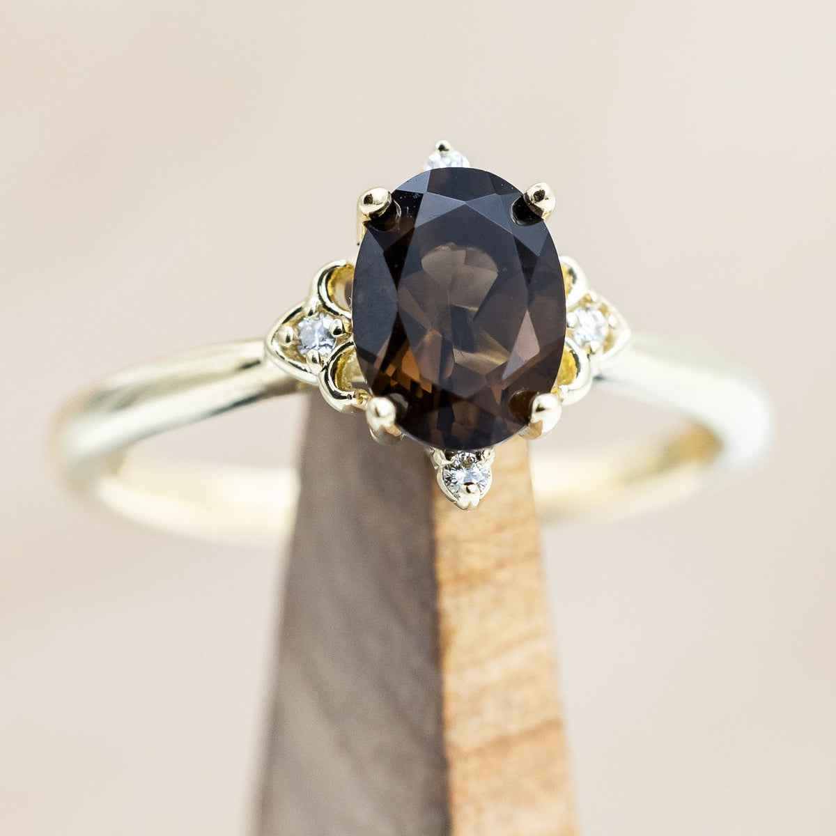 "ZELLA" - OVAL CUT ENGAGEMENT RING WITH DIAMOND ACCENTS-Staghead Designs