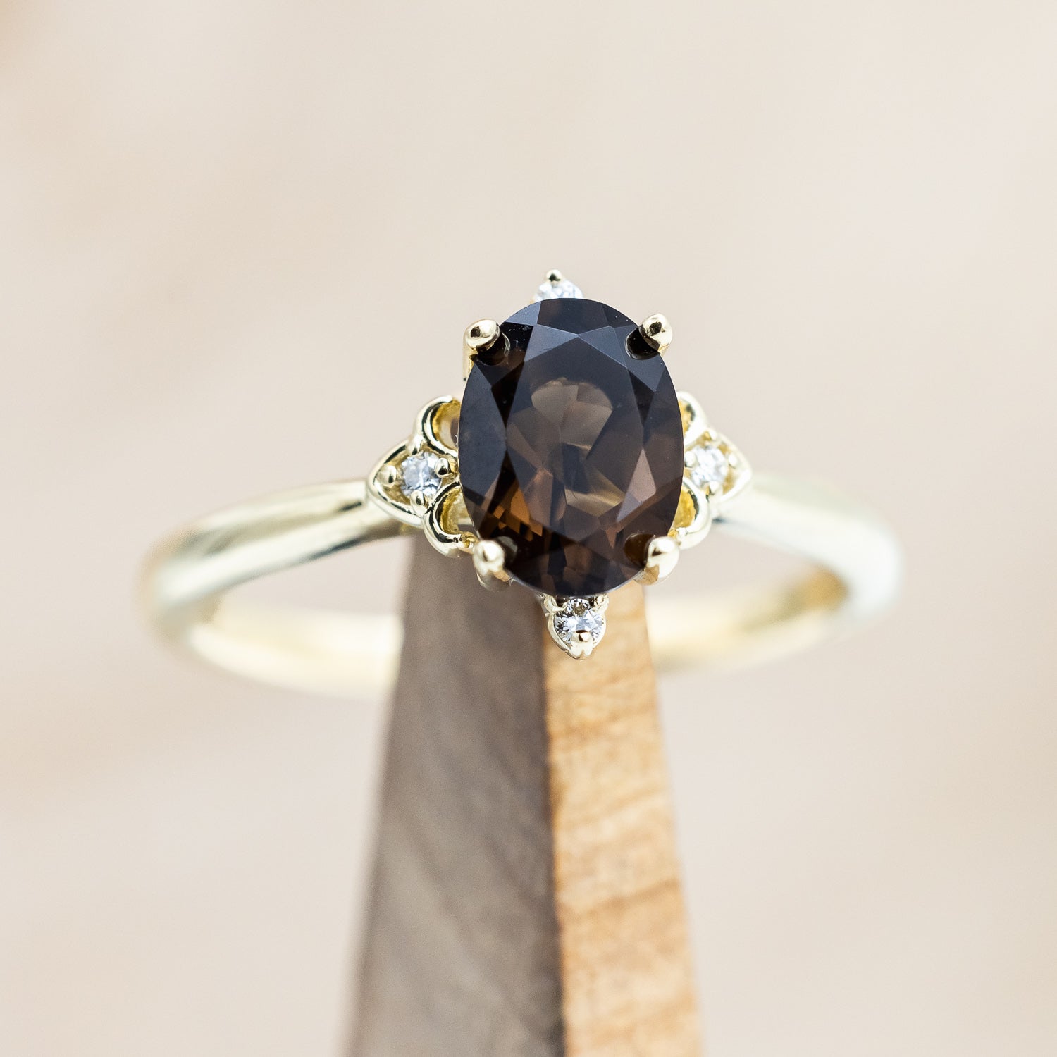 "ZELLA" - OVAL CUT ENGAGEMENT RING WITH DIAMOND ACCENTS-Staghead Designs