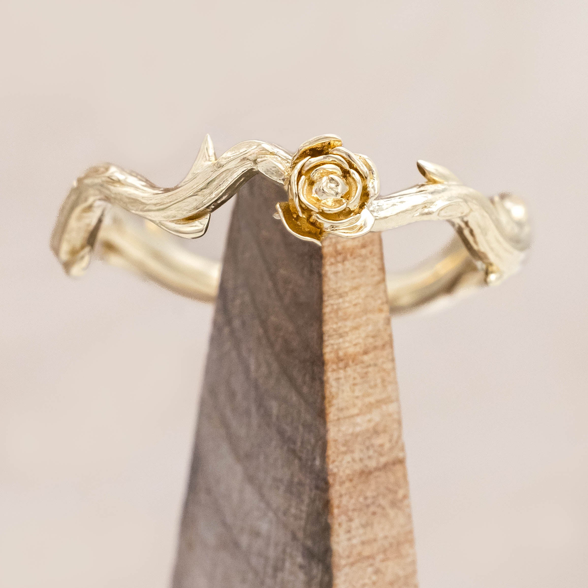 "ARTEMIS ON THE VINE DIVINE" - PEAR ENGAGEMENT RING WITH DIAMOND ACCENTS & A BRANCH-STYLE BAND-Staghead Designs