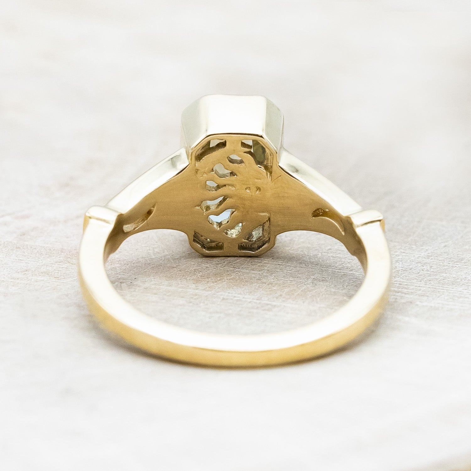 ONE-OF-A-KIND - "SELENE" - RADIANT CUT NATURAL GREEN SAPPHIRE ENGAGEMENT RING-Staghead Designs