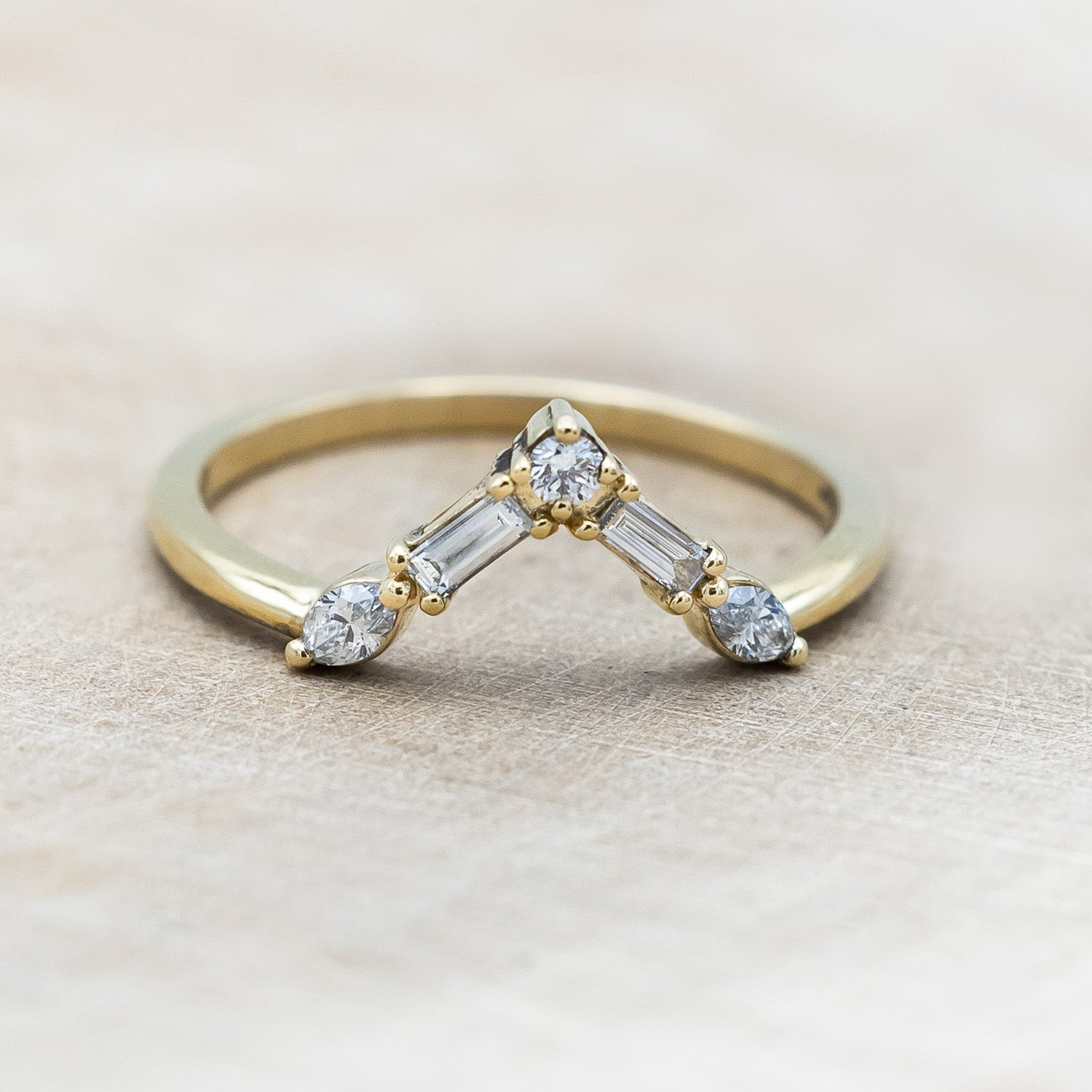 "TULIP" - MARQUISE MOISSANITE ENGAGEMENT RING WITH "MELODY" DIAMOND STACKING BAND-Staghead Designs