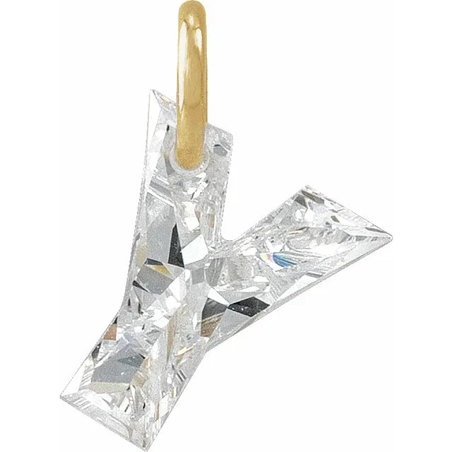 Diamond pendant shaped like the letter 'Y' on a white background