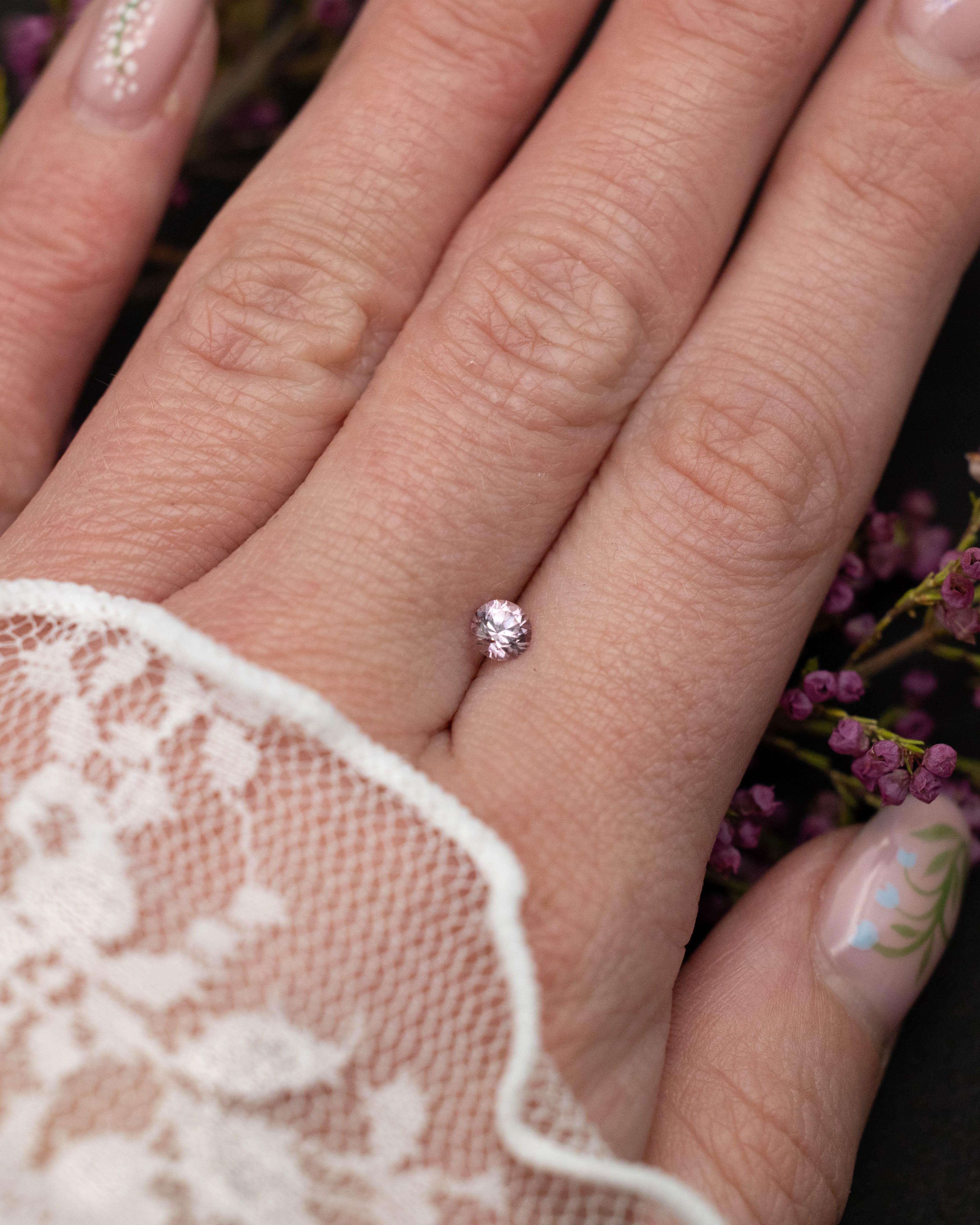 0.35ct 4x3.15mm ROUND CUT PINK DRAGON GARNET-Staghead Designs