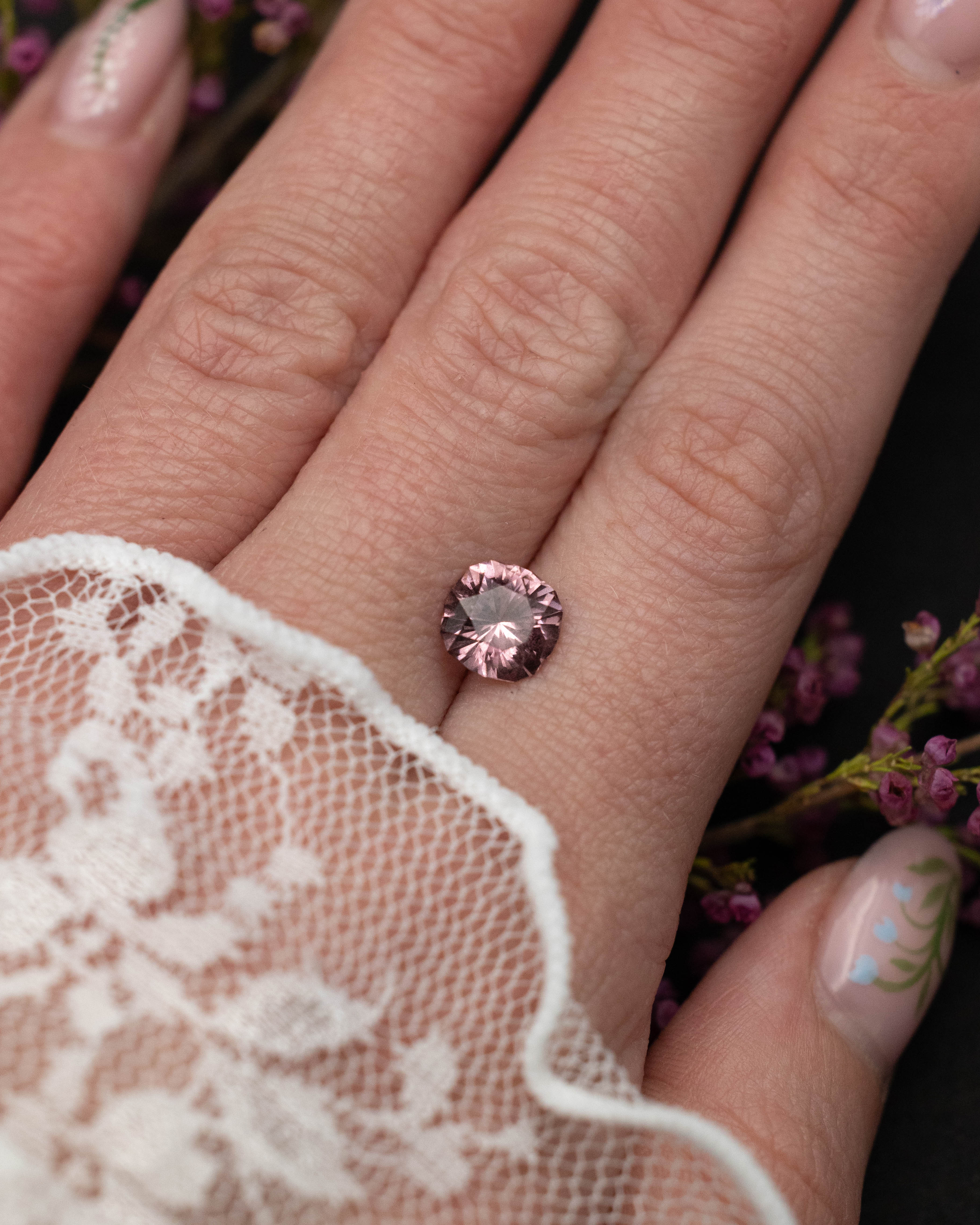 2.2ct 7.7x7.75x5mm CELESTIAL CUSHION CUT PINK DRAGON GARNET