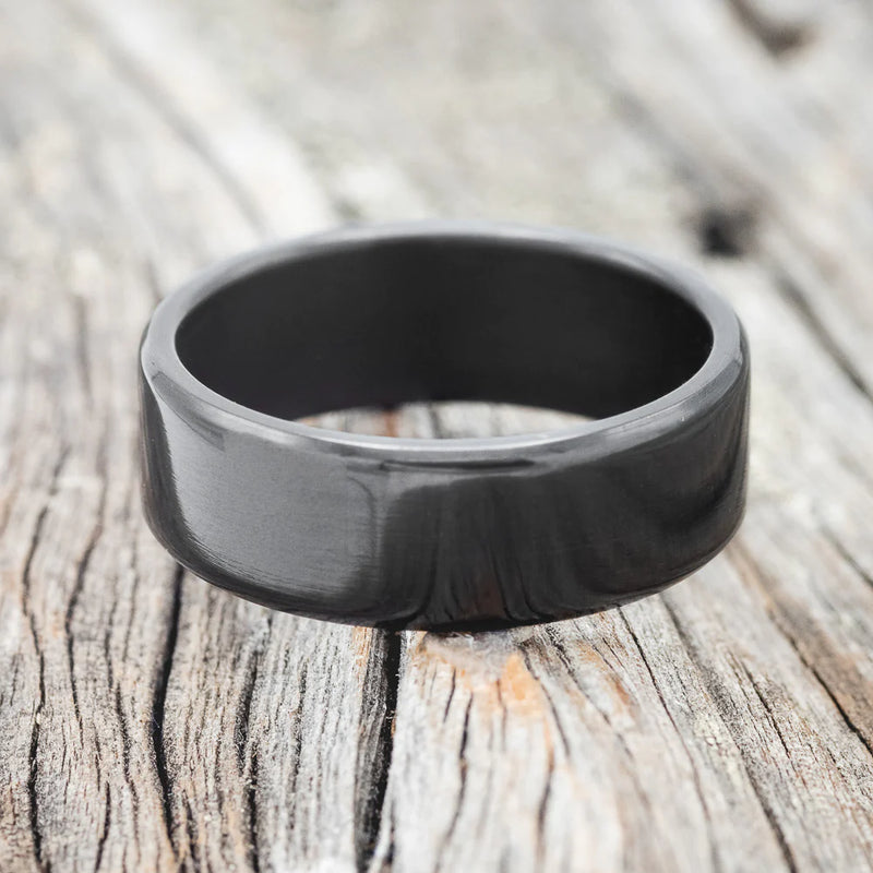 SOLID BLACK ZIRCONIUM BAND - SIZE 7 1/2-4