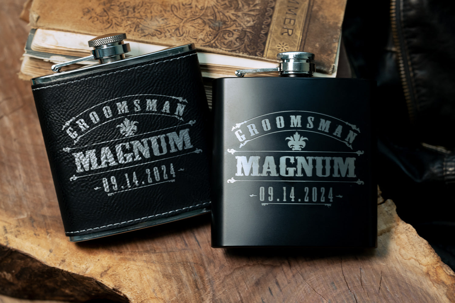 CUSTOM ENGRAVED FLASK-Staghead Designs