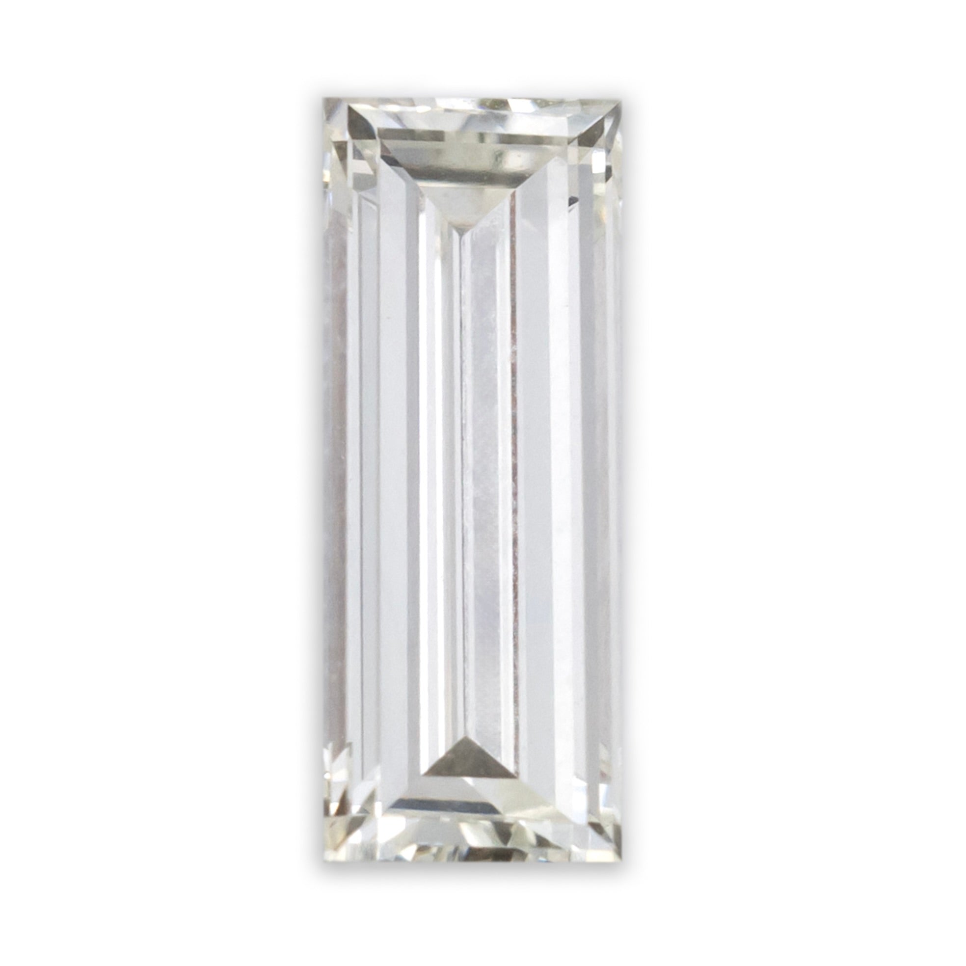 Rectangular cut diamond on a white background