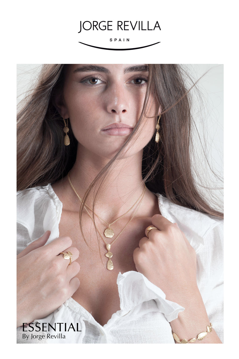 ESSENTIAL COLLECTION - HANDMADE 18K GOLD VERMEIL SILVER TEXTURED DISC PENDANT & CHAIN - BY JORGE REVILLA-4