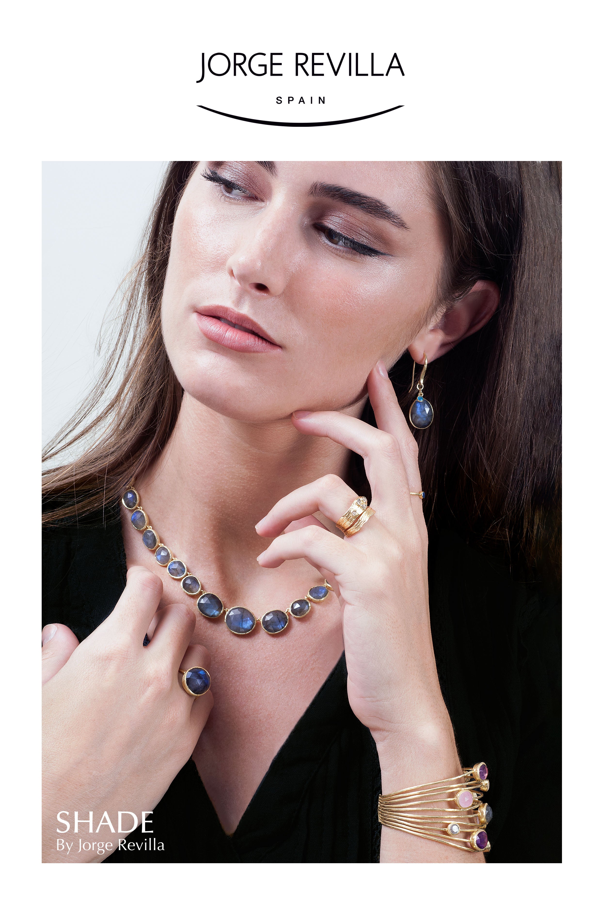 SHADE COLLECTION - 18K GOLD VERMEIL SILVER LABRADORITE EARRINGS - BY JORGE REVILLA-3