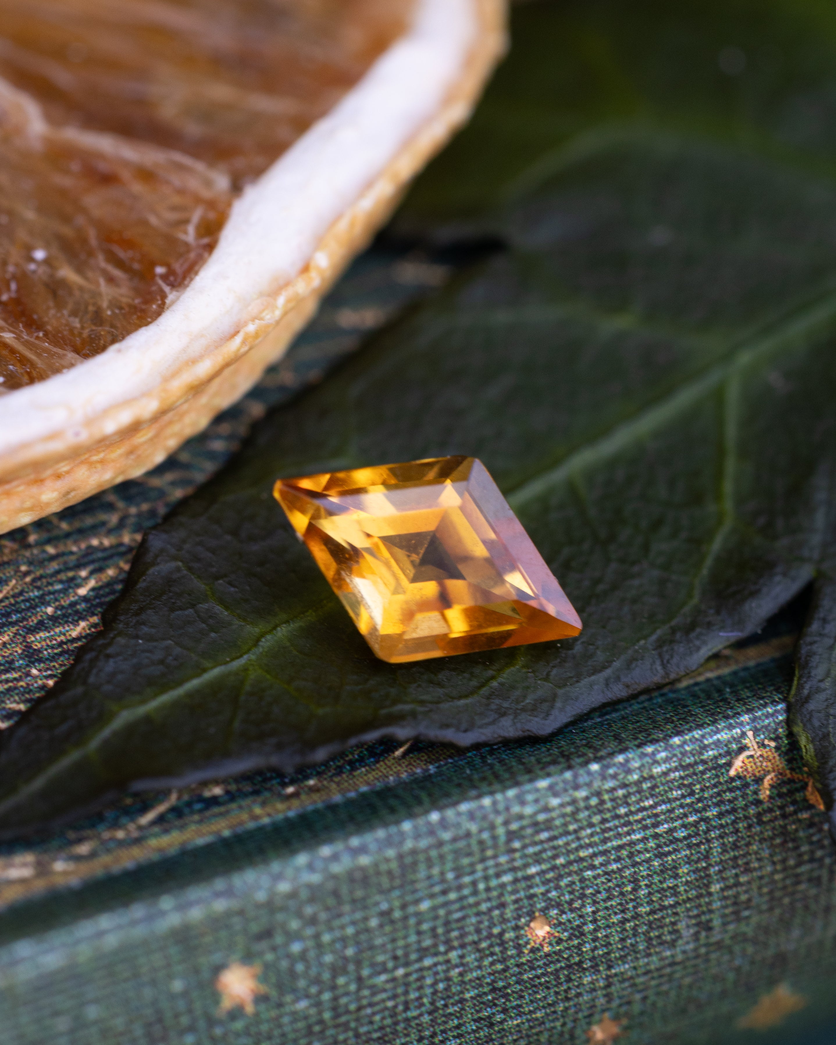1.12ct 10x6.5x4.41mm Lozenge Cut Natural Citrine-Staghead Designs