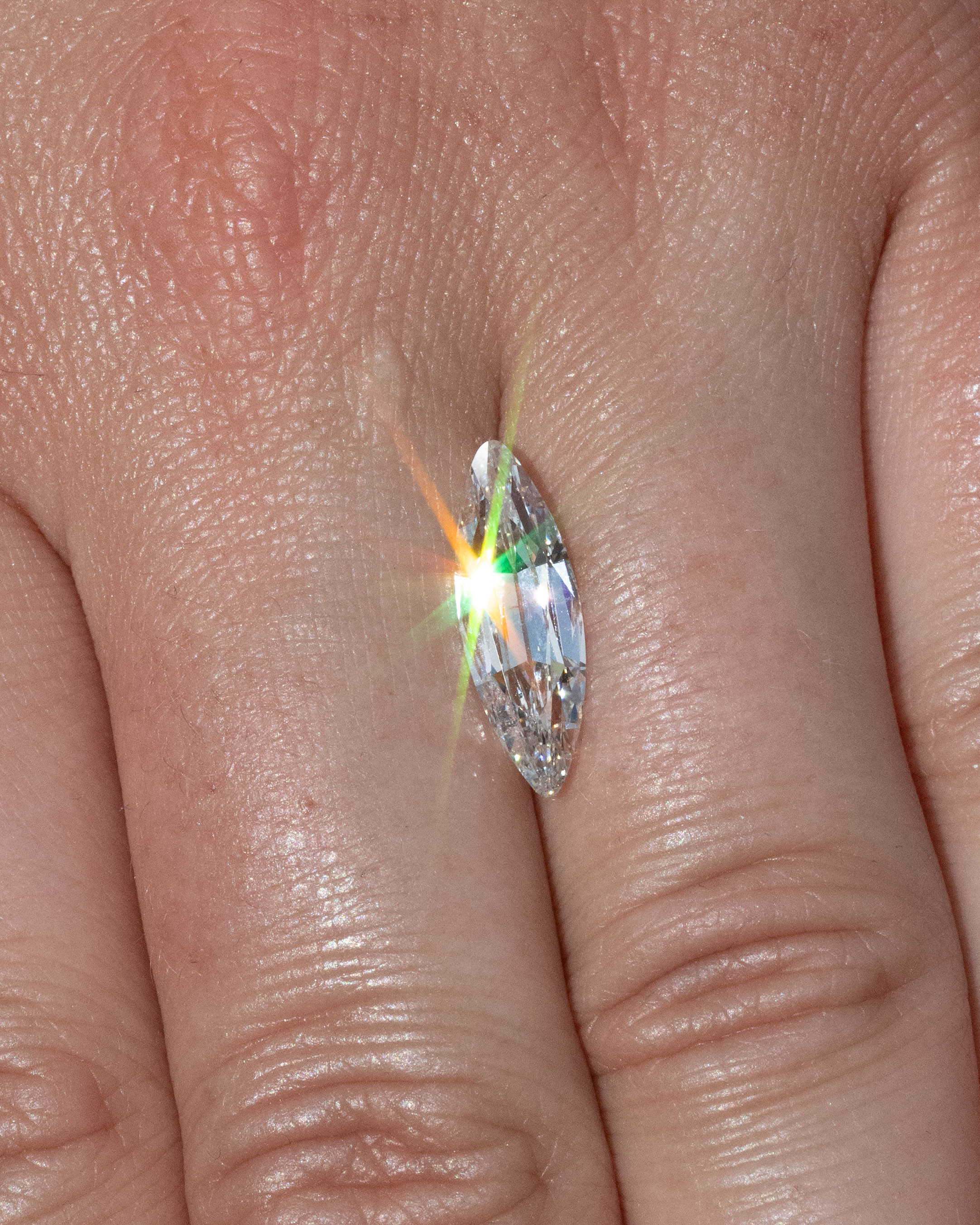 2.11ct 16.41x5.53x3.43mm OVAL OLD MINE CUT LAB-GROWN DIAMOND - VS2 F-Staghead Designs