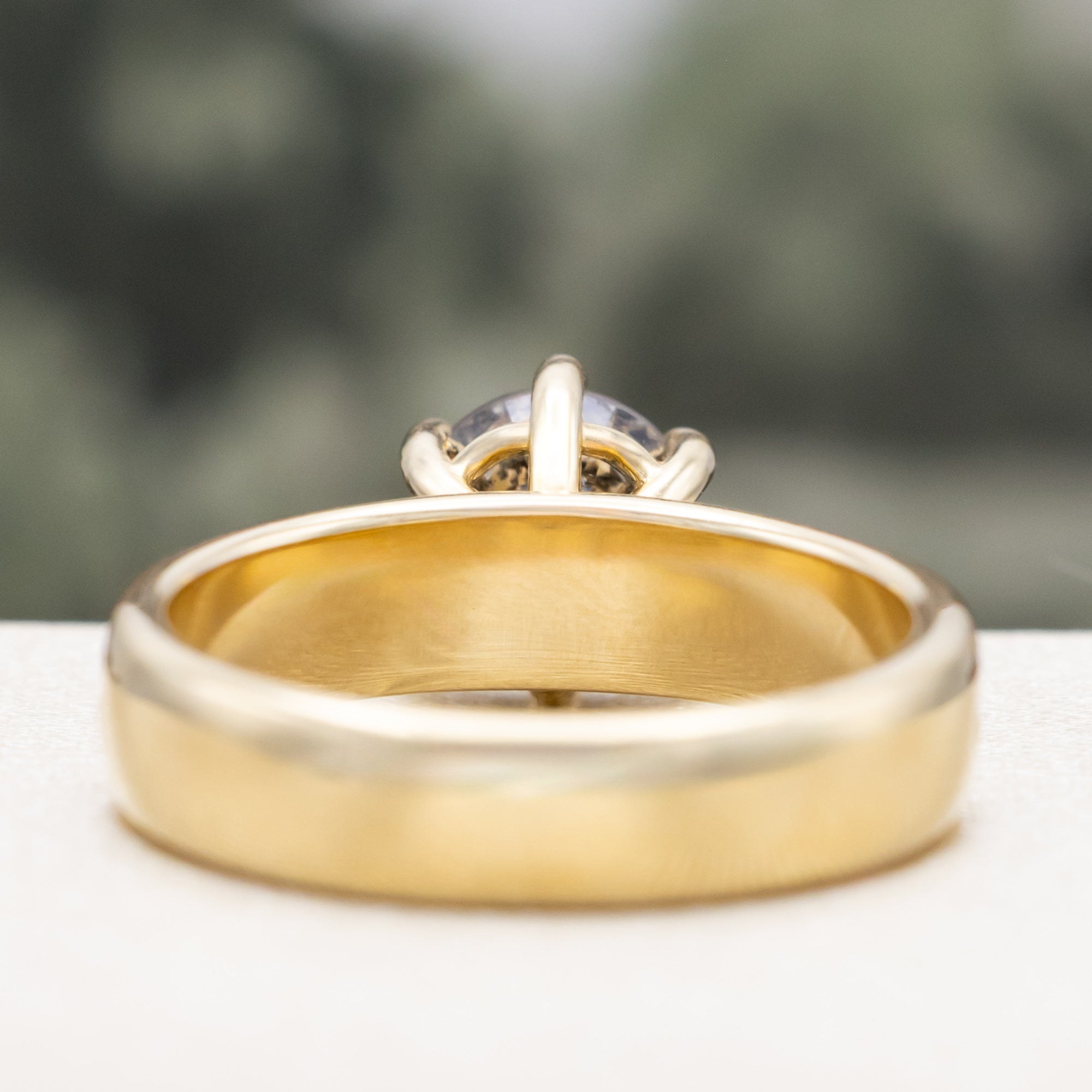 ONE-OF-A-KIND - "THALIA" - FILIGREE-STYLE SOLITAIRE ENGAGEMENT RING WITH A ROUND CUT SALT & PEPPER DIAMOND-Staghead Designs